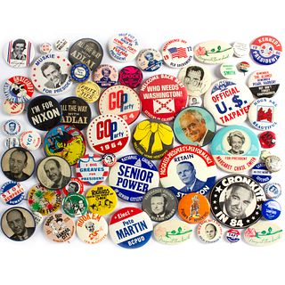 55 Vintage Various Unusual Political Campaign Buttons