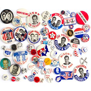 65 Vintage Various Richard Nixon Campaign Buttons