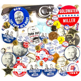 60 Vintage Barry Goldwater Presidential Campaign Buttons