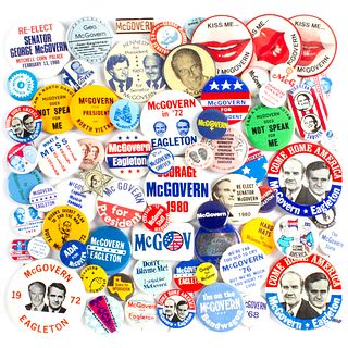 70 Vintage George McGovern Presidential Campaign Buttons