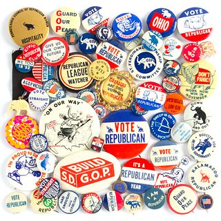 55 Vintage GOP Vote Republican Buttons