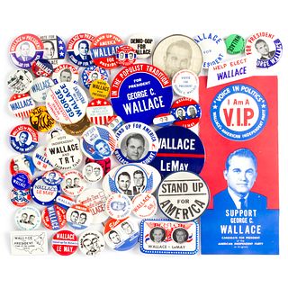 60 Vintage George Wallace Presidential Campaign Buttons