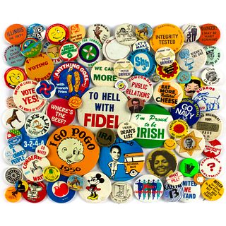 75 Vintage Assorted Causes and Slogan Buttons 
