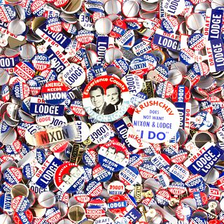 Large Group of 200 Plus Nixon Lodge Campaign Buttons