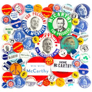60 Vintage Eugene McCarthy Presidential Campaign Buttons