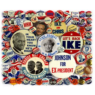 75 Vintage Various Political Campaign Buttons