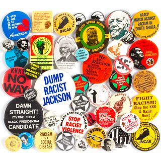 45 Vintage Anti Racism Anti Racist Buttons Pinbacks