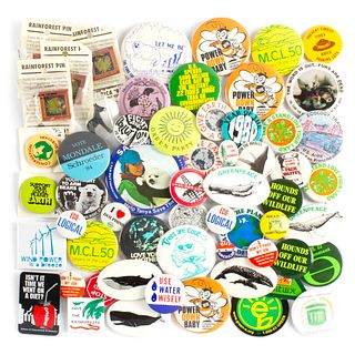 150 Vintage Environmental Cause and Issue Buttons