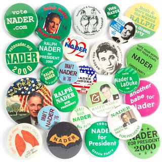 25 Vintage Ralph Nader Green Party Buttons