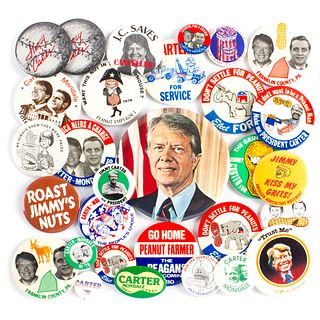 60 Vintage Jimmy Carter Walter Mondale Buttons