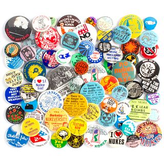 60 Vintage No Nukes Cause Protest Buttons