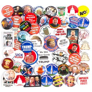 50 Pro and Anti Donald Trump Buttons Pinbacks