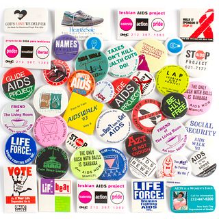 42 Vintage AIDS Walk Cause March Buttons