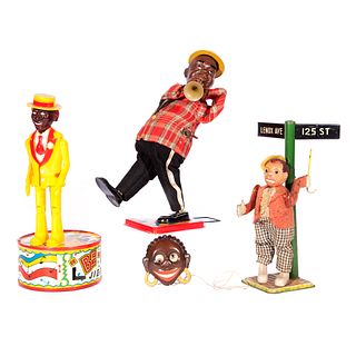Group of Four Tin Wind Up Black Americana Toys
