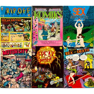 5 Vintage Underground Comics Freak Brothers Rip Off etc.