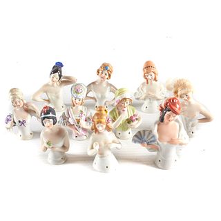 A Collection of Vintage Porcelain Half Dolls