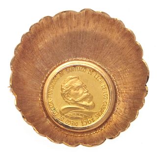 Venezuelan Caracas Cuatricentenario Coin, 14k Pin