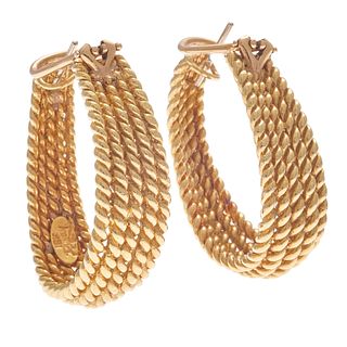 Pair of 18k Yellow Gold Earrings, Henry Dunay