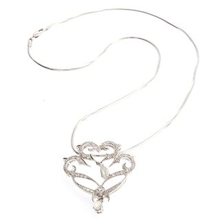Diamond, 14k White Gold Necklace