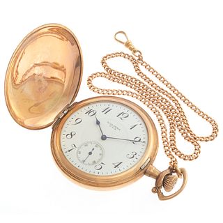 Waltham Royal Gold-Filled Pocket Watch with 14k Chain