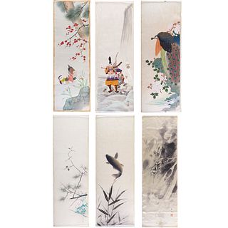 A collection of Japanese Paintings on Silk