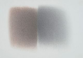 Henning, Gerda Offener Raum I (braun/ grau). 1981. Farbstiftzeichnung auf Papier. 33,2 x 23,2 cm. Signiert und datiert, verso nochmals signiert, datie