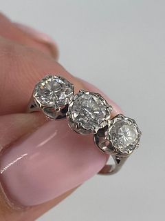 Vintage 18kt White Gold & Diamond Ring