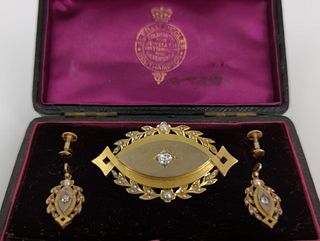 Stunning Victorian Diamond and Seed Pearl Demi-Parure