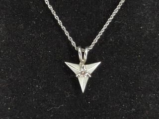 14kt White Gold Necklace With a Diamond Solitaire Pendant