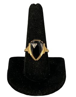 Gold and Onyx Mourning Ring