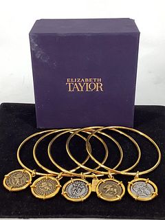 Elizabeth Taylor Gold Tone Fashion Bracelets With Charms