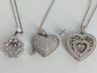 Sterling Silver & CZ Stone Necklaces