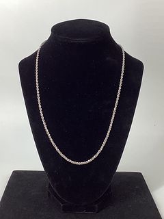 18kt White Gold Rope Chain Necklace