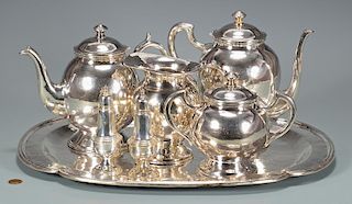 Heavy Peruvian Sterling Tray, Tea Set