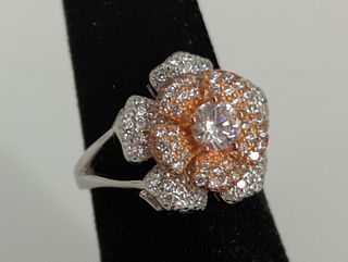 Sterling Silver & CZ Stone Ring