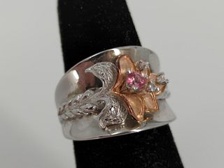Dual Tone Sterling Silver Fashion Ring