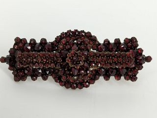 Victorian Garnet Gemstone Cluster Pin