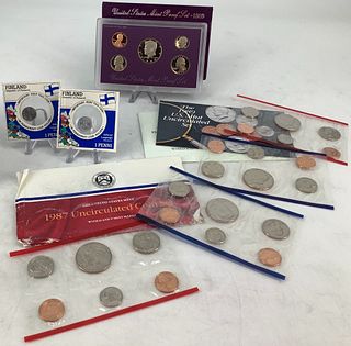 Three Uncirculated U.S. Coin Sets (Modern) + 2 Finnish Coins