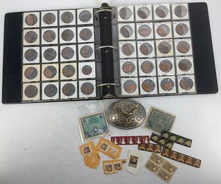 Lot of Assorted Accessories, Stamps, Tokens, and More
