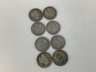 Eight Assorted U.S. Silver Half Dollar Coins