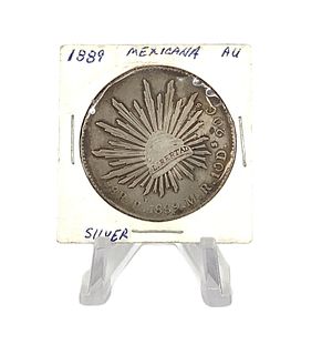 1889 Mexico Eight Rials Silver Coin