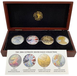 2004 Silver Eagle Ultimate Colorized Hologram Four Coin Set