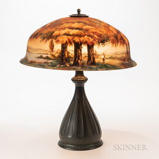 Pairpoint Table Lamp with Landscape Scene Berkeley Shade