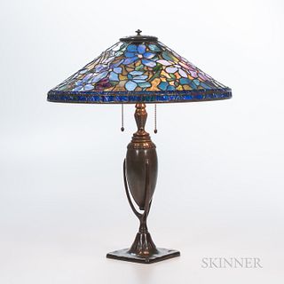 Tiffany Studios Table Lamp with Crist Studios Clematis Shade