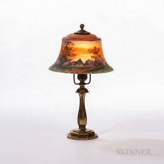 Pairpoint Boudoir Lamp with Landscape Exeter Shade