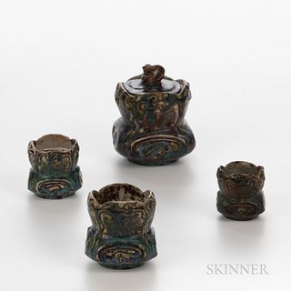 Four Art Nouveau Ceramic Vessels Attributed to Pierre-Adrien Dalpayrat