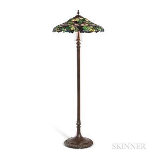 Duffner & Kimberly Floor Lamp with Grape Mosaic Glass Shade