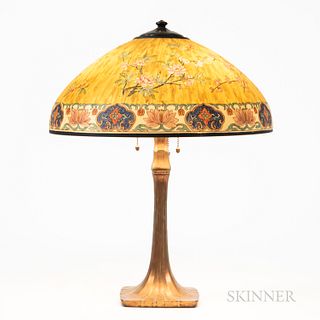 Handel Lamp with Asian-inspired Painted Shade