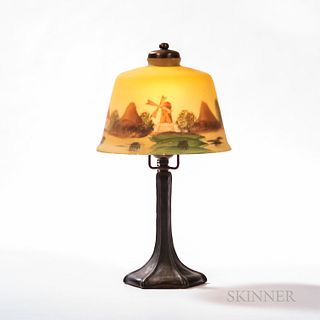 Handel Boudoir Lamp with Reverse-painted Shade
