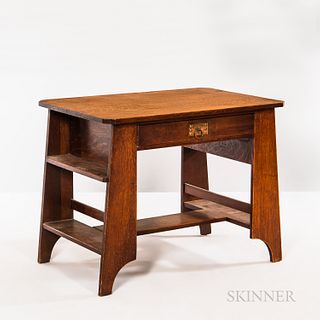 Arts and Crafts Oak Library Table